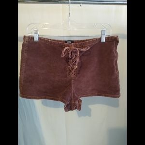 70s inspired lace up corduroy shorts (BDG) y2k